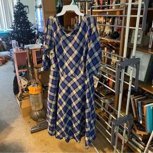 Blue Plaid Unique Vintage dress